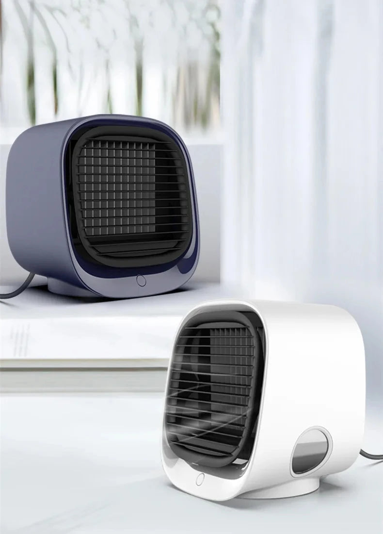 Portable Mini Air Conditioner – Personal Evaporative Cooler with 3-Speed Fan, Compact Desk Cooling Fan for Office, Home, or Car Use
