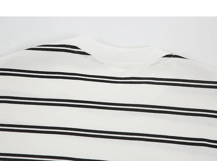 Men’s Striped Cotton T-Shirt – Casual Summer Fashion Tee, Oversized Fit, Available Up to 5XL, Funny and Stylish Design 