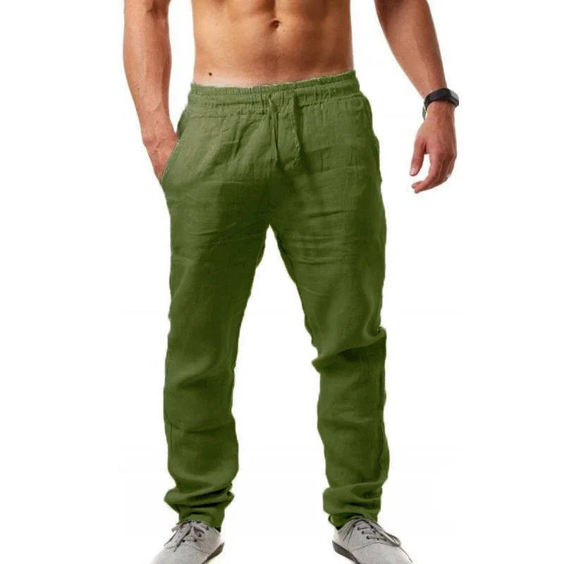 2025 Men's Lightweight Cotton-Linen Blend Casual Pants – Breathable, Comfortable Straight-Fit Trousers for Spring & Summer