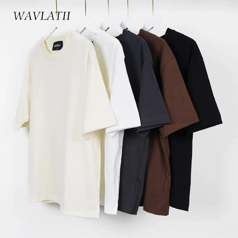 Unisex 100% Cotton Summer T-Shirt – Casual Loose Fit, Breathable Solid Color Tee for Men & Women