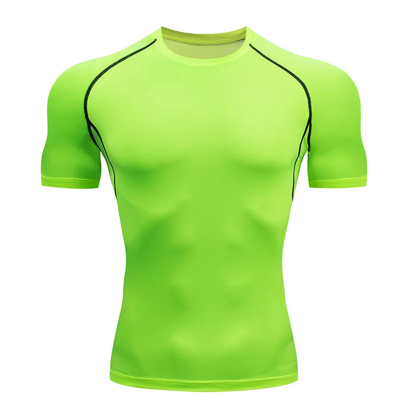 Men's Compression Fitness T-Shirt – Quick-Dry, Tight Fit Sports Top for Running & Gym