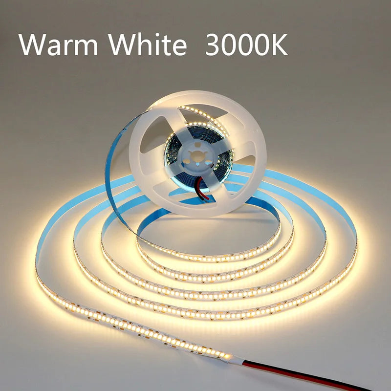 5M Flexible 2835 LED Strip Light, 240 LEDs/m, DC12V/24V – High Brightness, Cuttable Tape Light in Red, Green, Blue