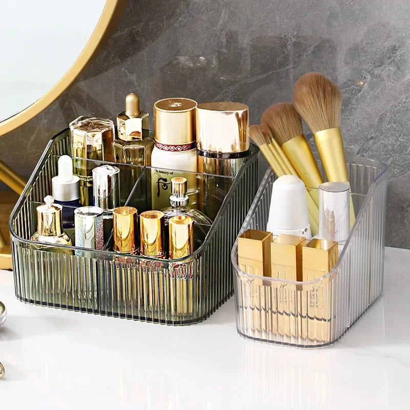 Desktop Cosmetic Organizer – Storage Box for Lipstick, Nail Polish, Jewelry, Brushes & Skincare Essentials