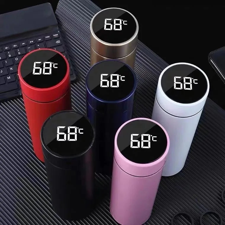 500ML Smart Insulated Thermos Water Bottle – Stainless Steel Vacuum Flask with Touch Temperature Display Digital Mug