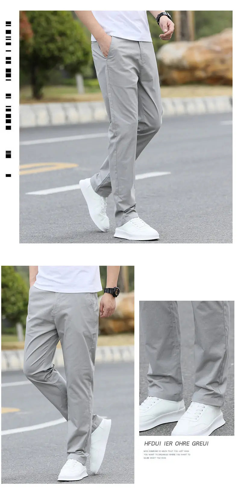 Men's Premium Cotton Chino Pants – Breathable Straight-Leg Casual Trousers (Waist Sizes 28 to 40)