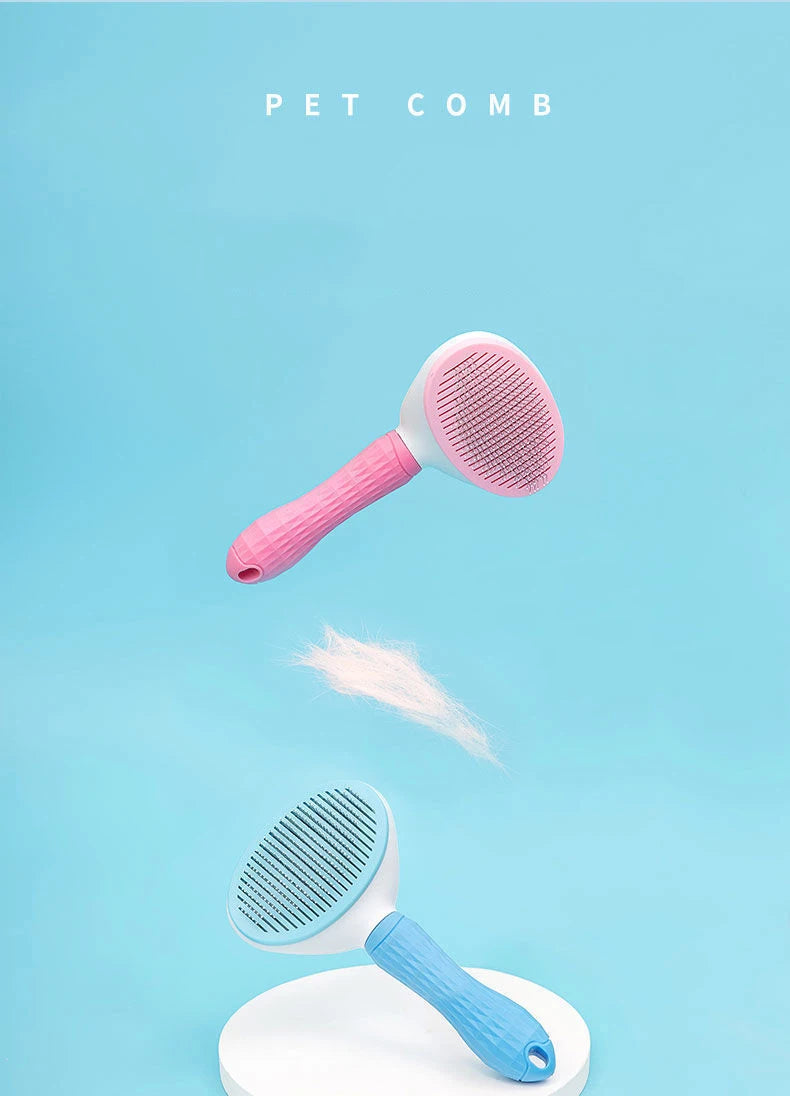 Pet Grooming Brush – Stainless Steel Comb for Long-Haired Dogs & Cats, Hair Removal and Cleaning Tool