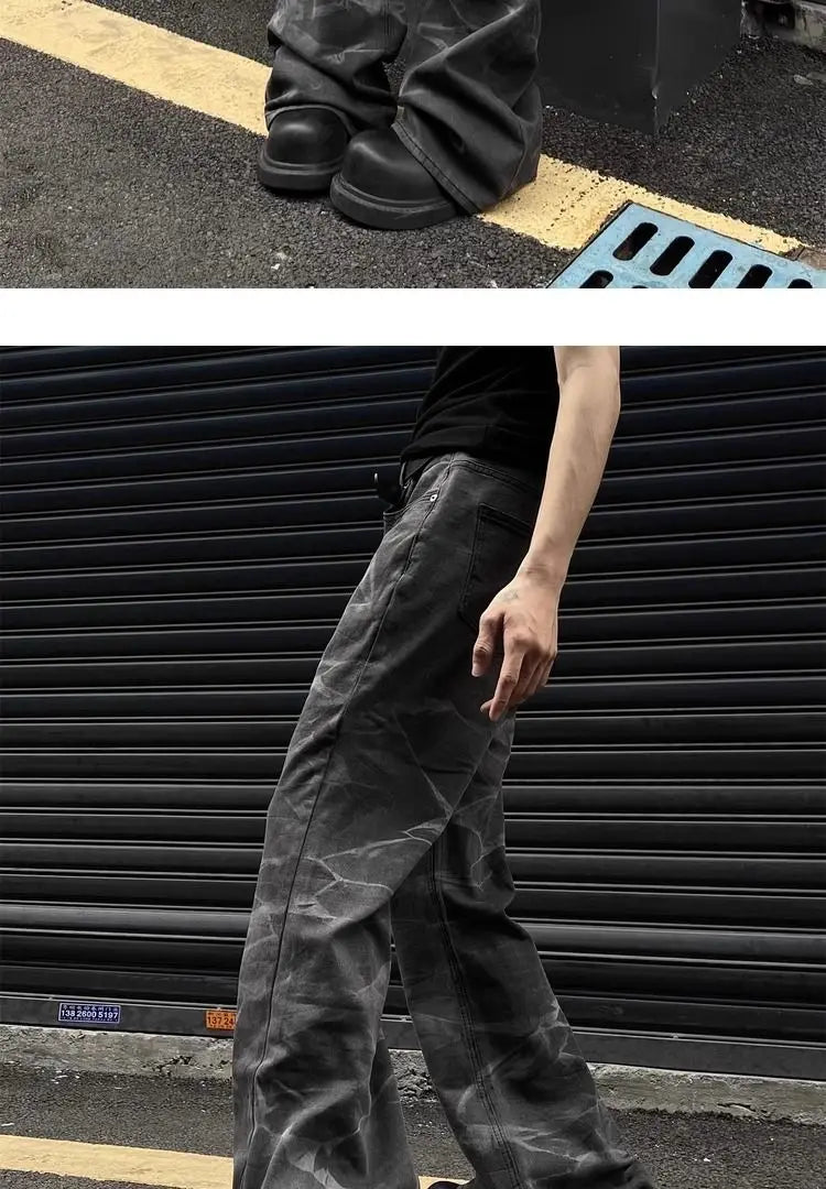 Unisex Retro Straight-Leg Jeans – High Street Loose Fit for Men & Women | Hip-Hop Autumn Streetwear