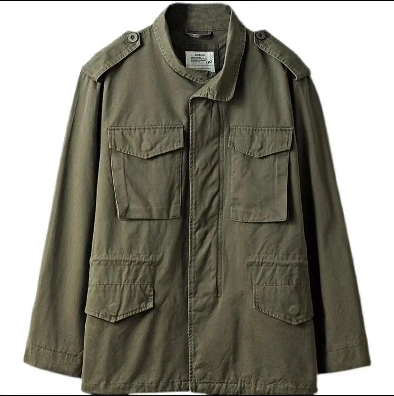 Men's Retro Cargo Windbreaker – Outdoor Multi-Pocket Vintage Jacket, Casual Solid Color Coat