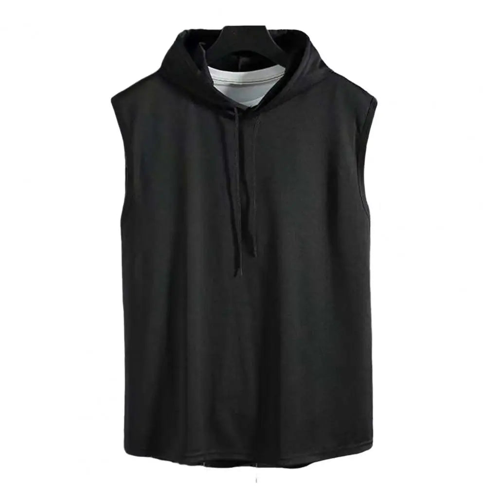 Men’s Sleeveless Gym Hoodie – Lightweight Summer Sports Vest with Hood | Casual Fitness Tank Top