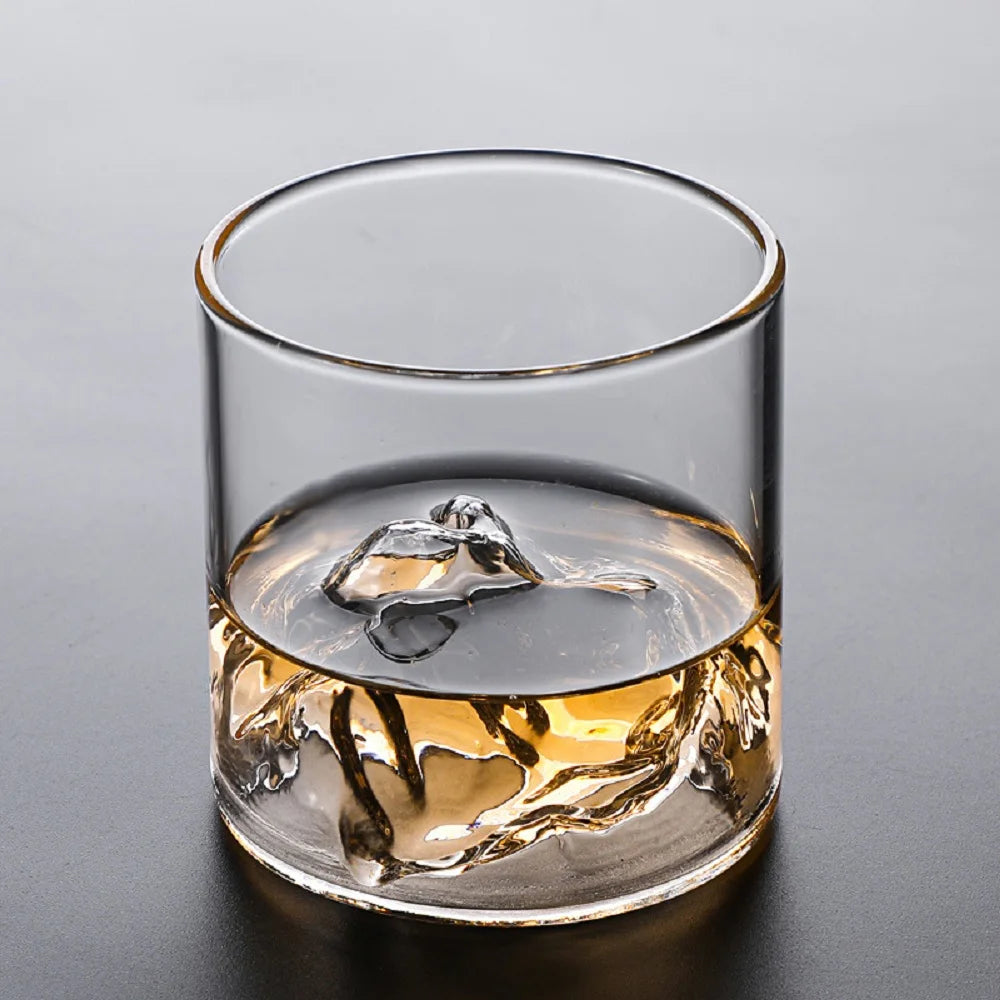 Creative Iceberg-Shaped Whiskey Glass – 3D Mountain Design Whisky Rocks Glasses for Home, Kitchen, Wine, and Liquor Shots