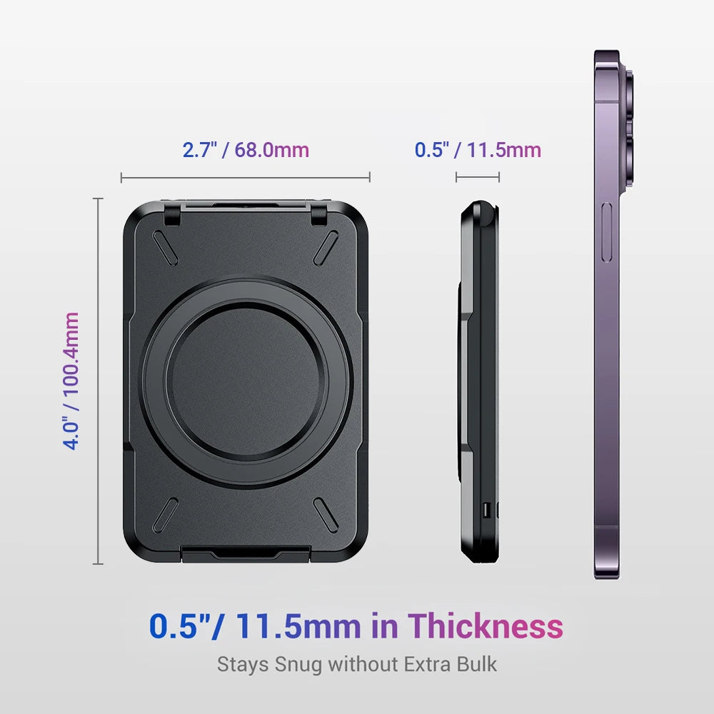Magnetic MagSafe Wallet & RFID Card Holder Compatible with iPhone 11–15 Series (Pro/Pro Max) – Slim Leather Wallet with Secure Grip