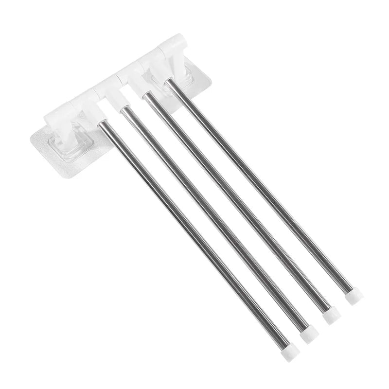 Rotating Bathroom Towel Rack – Punch-Free Wall-Mounted Stainless Steel Organizer with Suction Cup