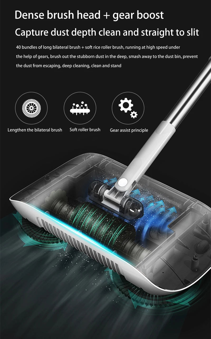 All-in-One Manual Sweeping Broom & Dustpan Set – Hand-Push Floor Sweeper & Vacuum Cleaner for Home Use