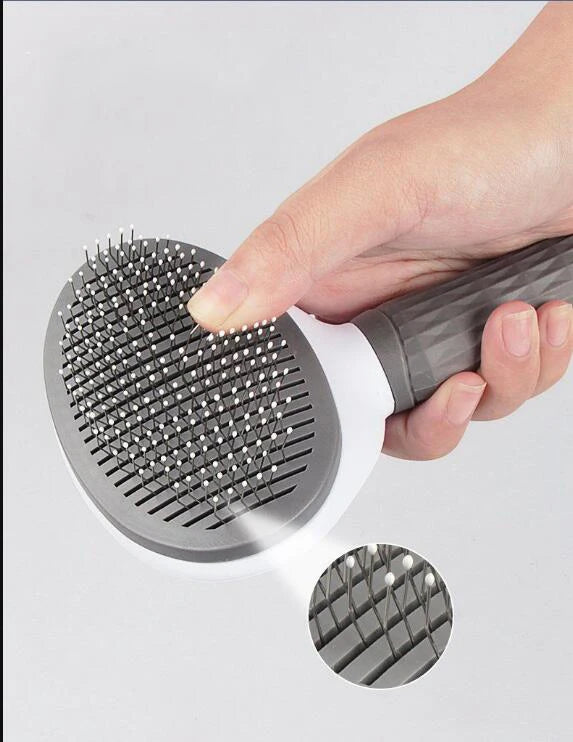Pet Grooming Brush – Stainless Steel Comb for Long-Haired Dogs & Cats, Hair Removal and Cleaning Tool