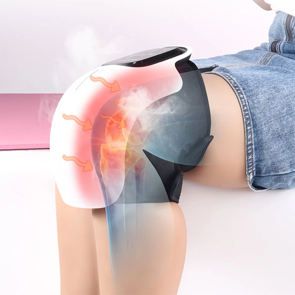 Electric Knee Massager with Infrared Heat and Vibration – Relief for Knee Pain, Swelling, Stiff Joints, and Muscle or Ligament Strain