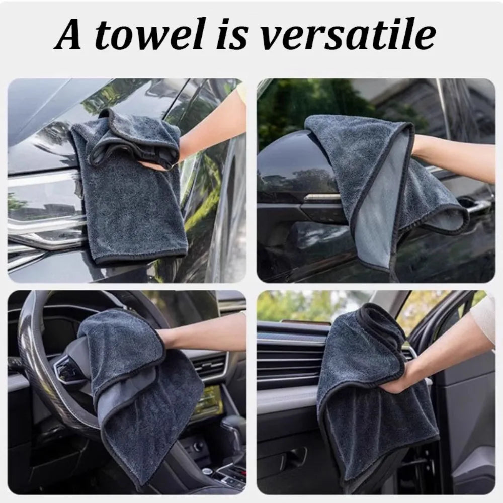1–10Pcs Double-Sided Microfiber Car Cleaning Towels – Super Absorbent, Quick-Dry Cloths for Washing, Drying & Detailing