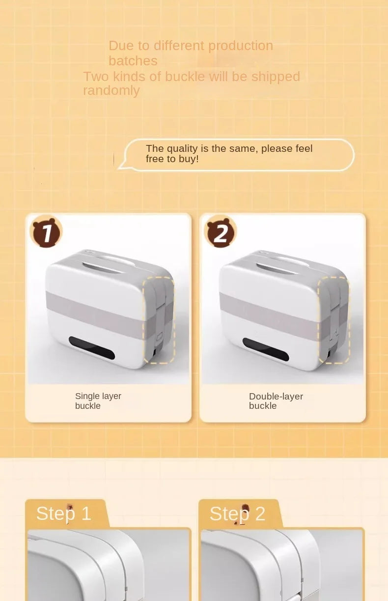 Portable Electric Lunch Box with Self-Heating, 220V Rice Cooker and Multi-Function Food Steamer