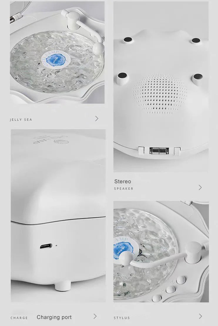 Retro-Style Portable Bluetooth Speaker with Colorful Light Projection & White Noise – Wireless Music Player & Sleep Aid