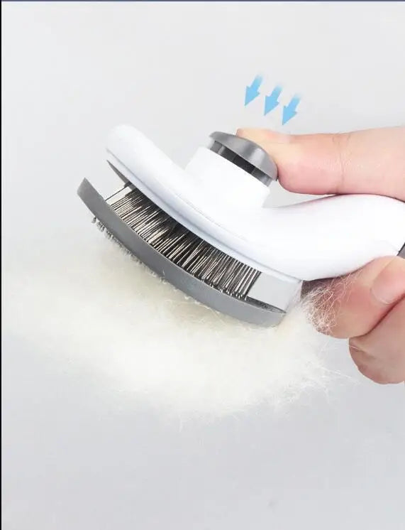 Pet Grooming Brush – Stainless Steel Comb for Long-Haired Dogs & Cats, Hair Removal and Cleaning Tool
