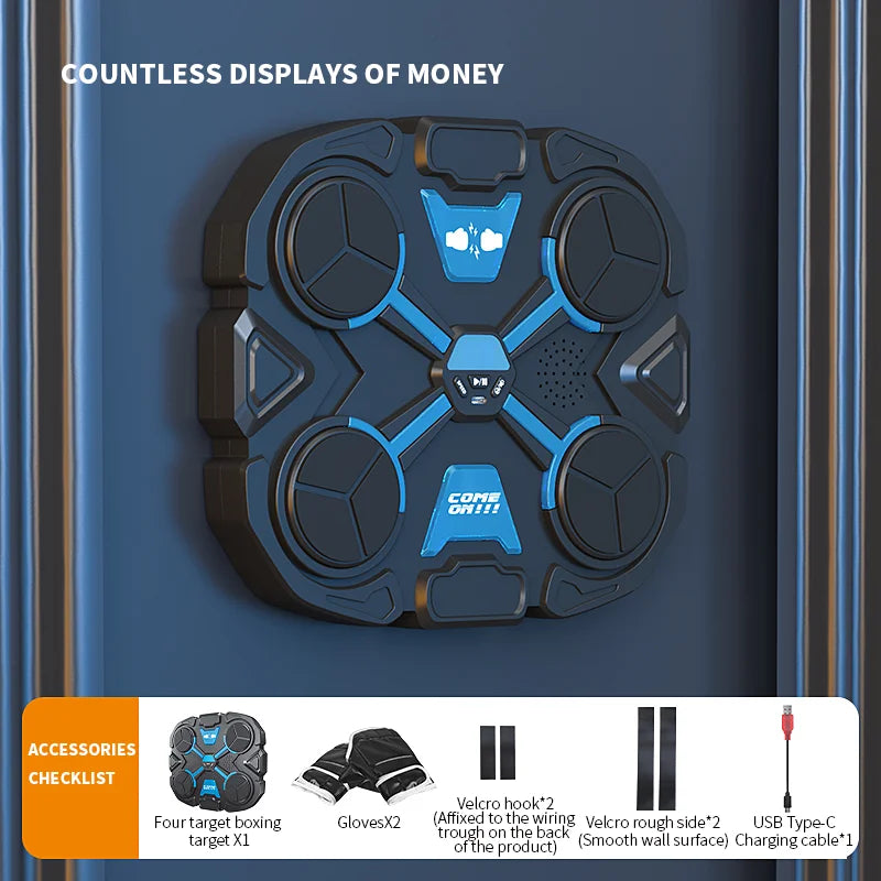 Smart Music Boxing Trainer – Interactive Wall-Mounted Target for Kids & Adults, Electronic Reaction Training Device for Home, Sanda & Fitness