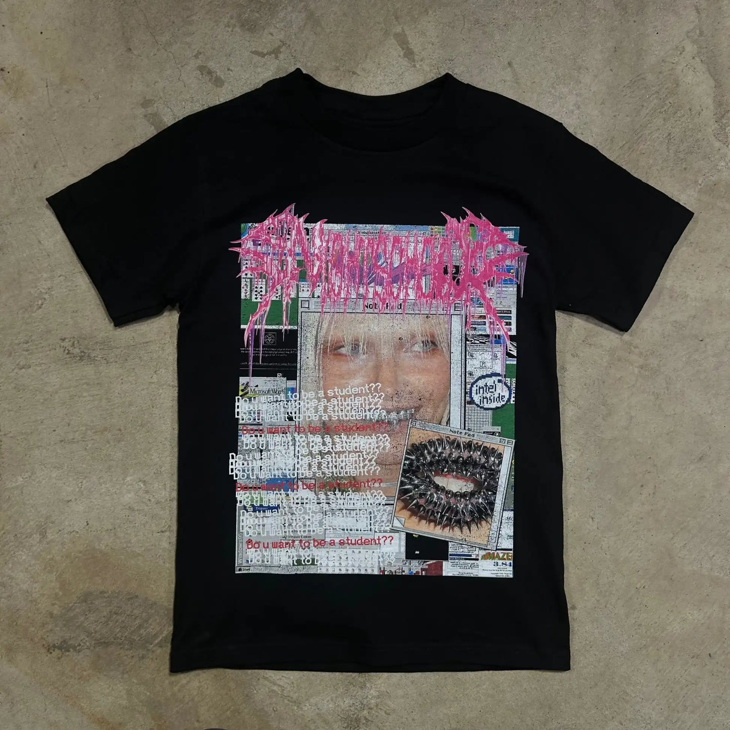Y2K-Inspired Gothic Graphic Tee with Night School Print for Men and Women — Harajuku Hip Hop Streetwear, Unisex Boxy Fit, Short Sleeve Sweatshirt