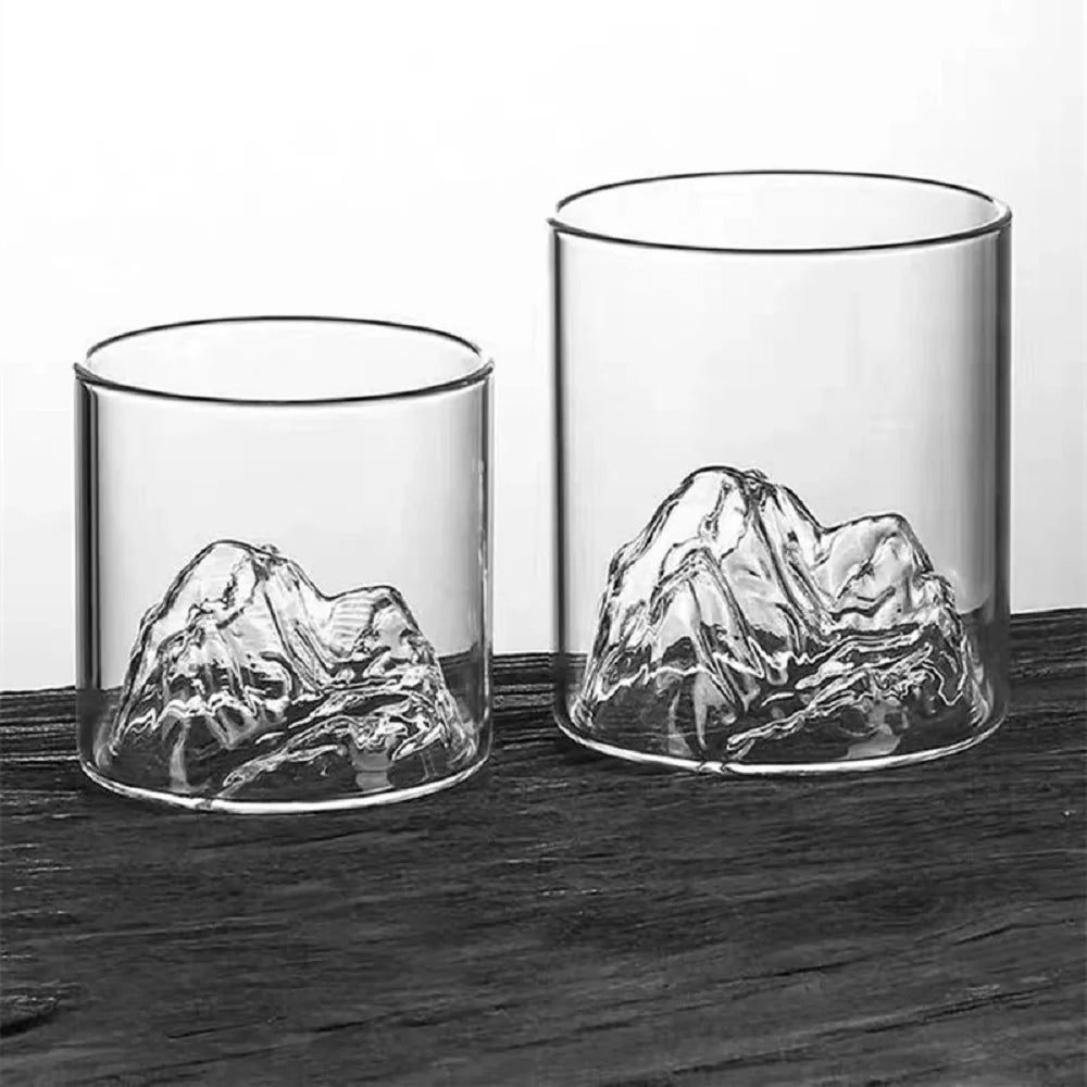 Creative Iceberg-Shaped Whiskey Glass – 3D Mountain Design Whisky Rocks Glasses for Home, Kitchen, Wine, and Liquor Shots