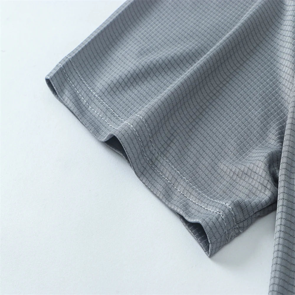 Men’s Summer Ice Silk Quick-Dry T-Shirt – Breathable High-Stretch Gym & Running Top