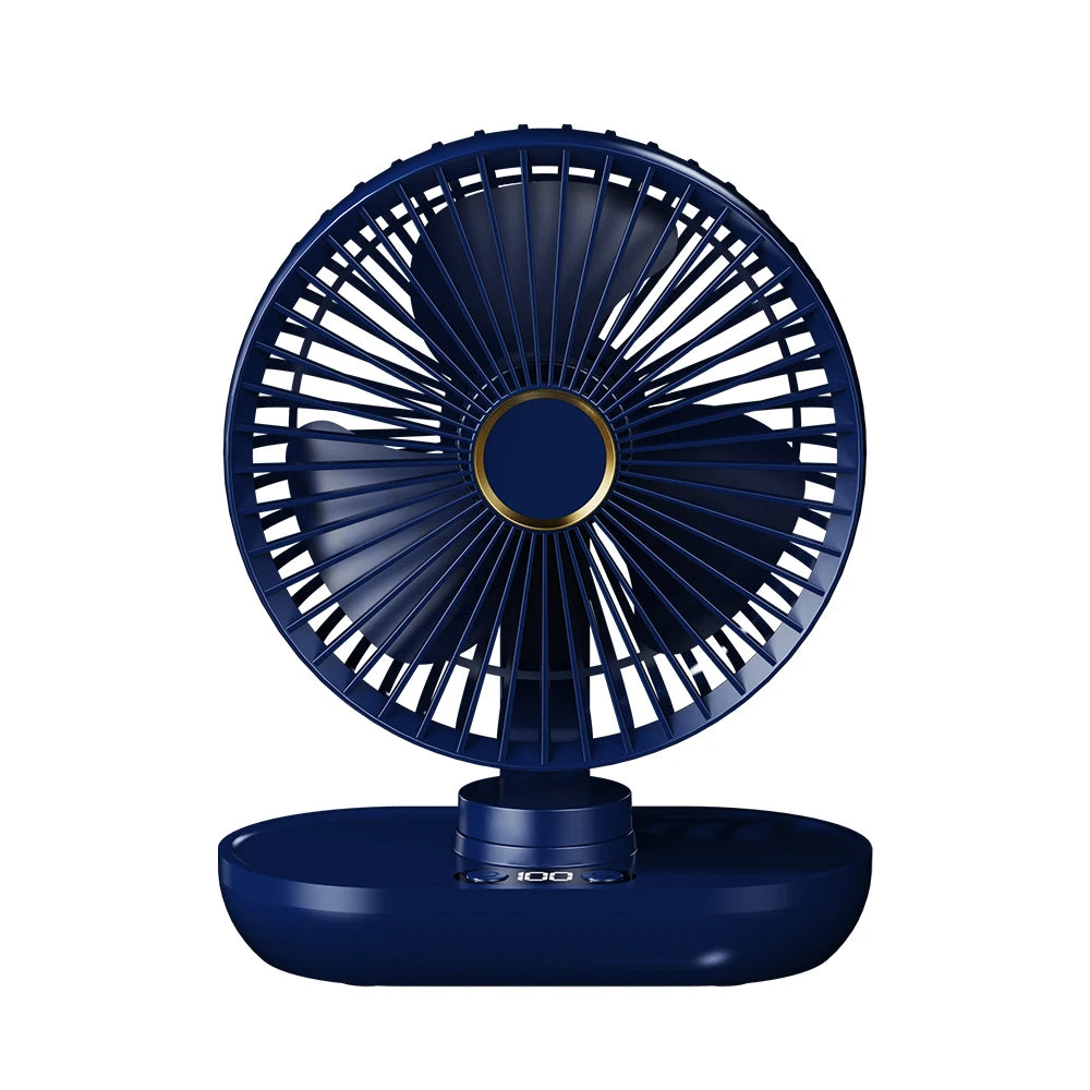 Compact USB Rechargeable Desk Fan with Digital Display – Small Portable Air Circulator for Desktop Use