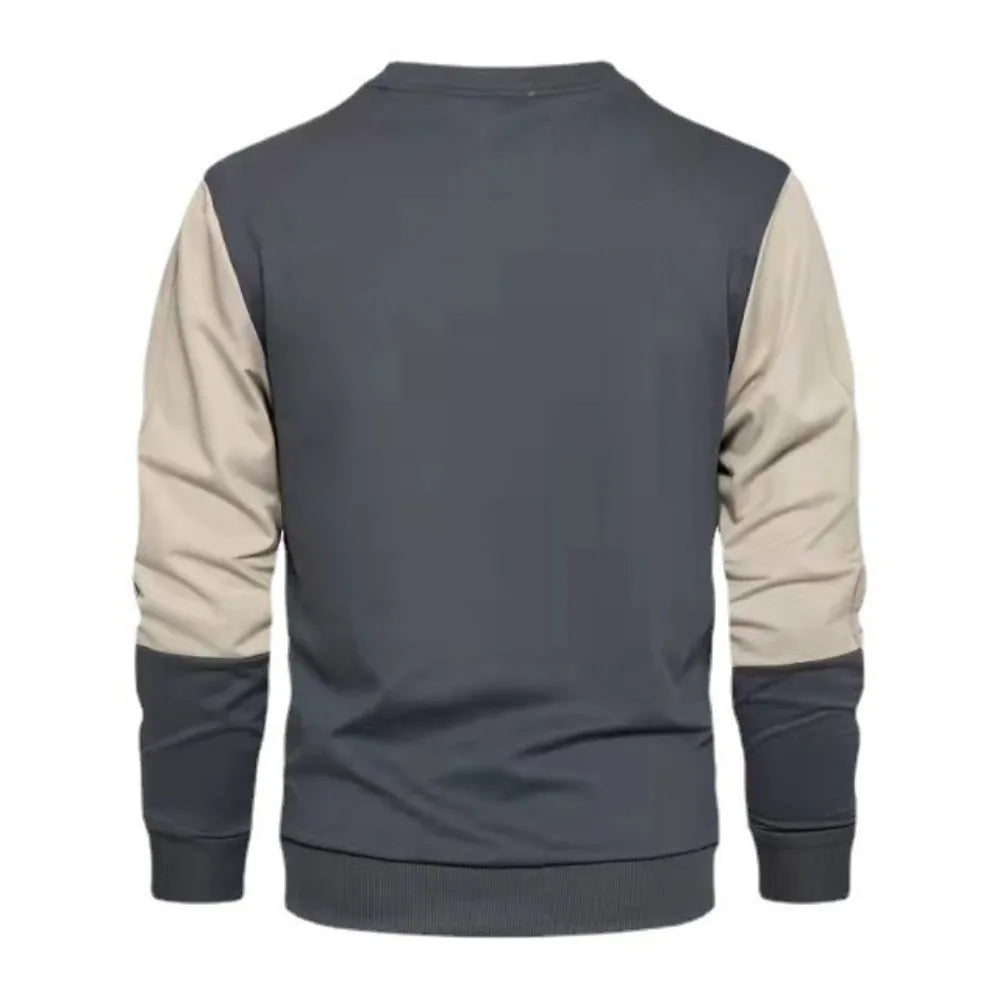 Men’s Slim Fit Korean-Style Sweatshirt – O-Neck Long Sleeve Pullover for Spring & Fall