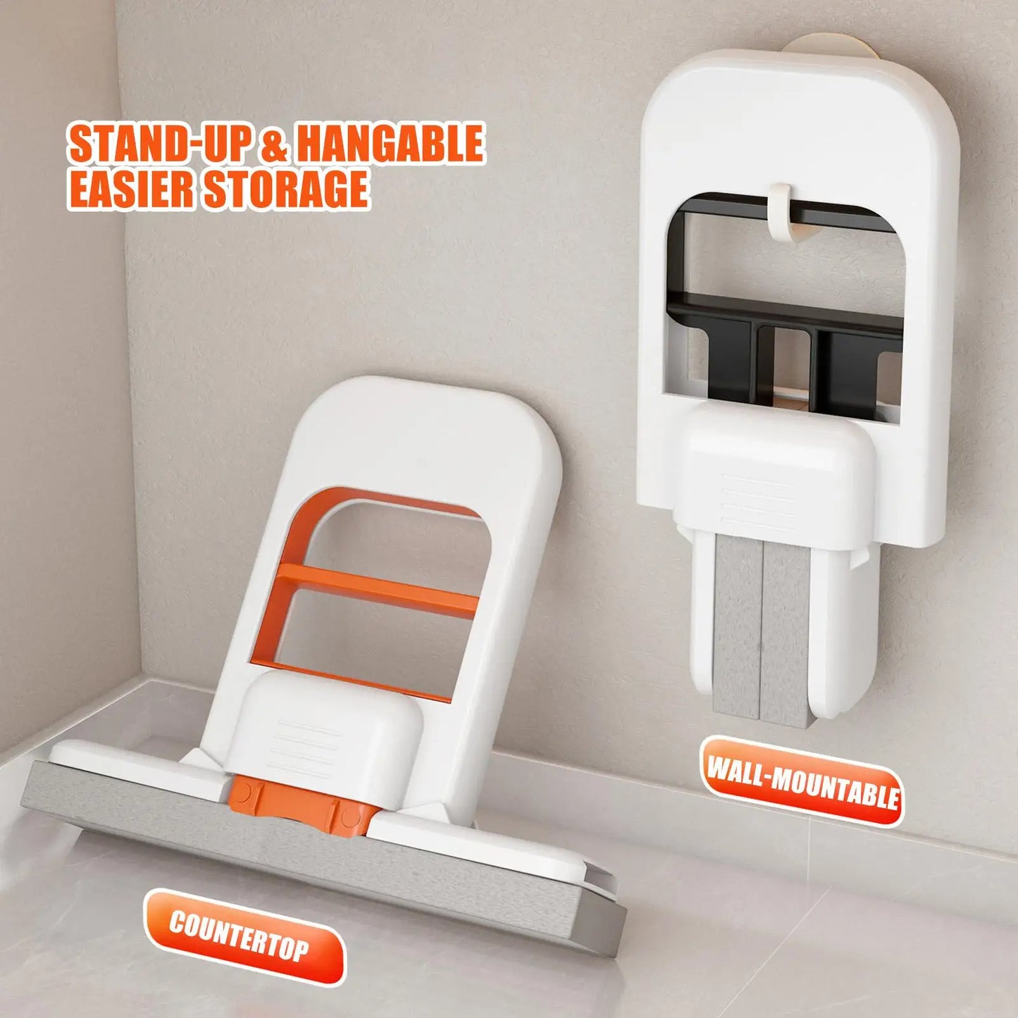 Compact Foldable Handheld Mop with Powerful Sponge Squeezer – Self-Squeezing Floor, Desk, Window & Car Cleaning Tool
