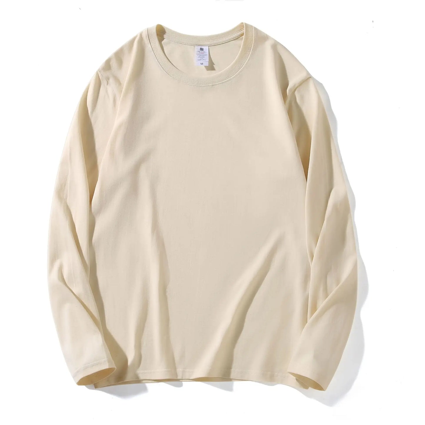 Men's 100% Cotton Long Sleeve T-Shirt – Solid Color, Round Neck Casual Top (MRMT 2025)