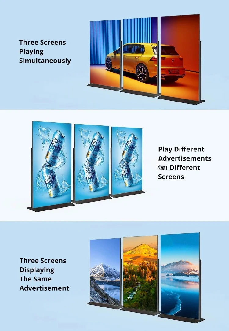 43"/55"/65"/75" Floor-Mounted 4K Ultra HD Vertical Touchscreen Advertising Display with WiFi and CMS Software – Indoor LCD Digital Signage Totem