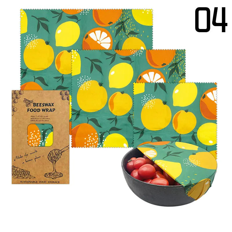 Eco-Friendly Reusable Beeswax Food Wrap – Natural Organic Food Storage Paper for Fresh Keeping