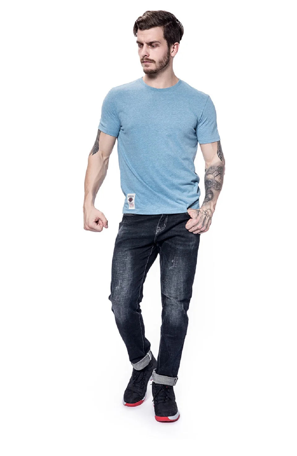 Men’s Classic Solid Color Cotton T-Shirt – Summer 2023 Collection | Casual O-Neck Basic Tee – High-Quality White & Black Short Sleeve Top