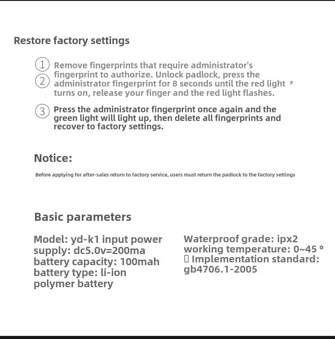 Smart Fingerprint Padlock – Electronic Lock for Luggage, Cabinets, Dorms, and More – Biometric Unlock for Secure Access