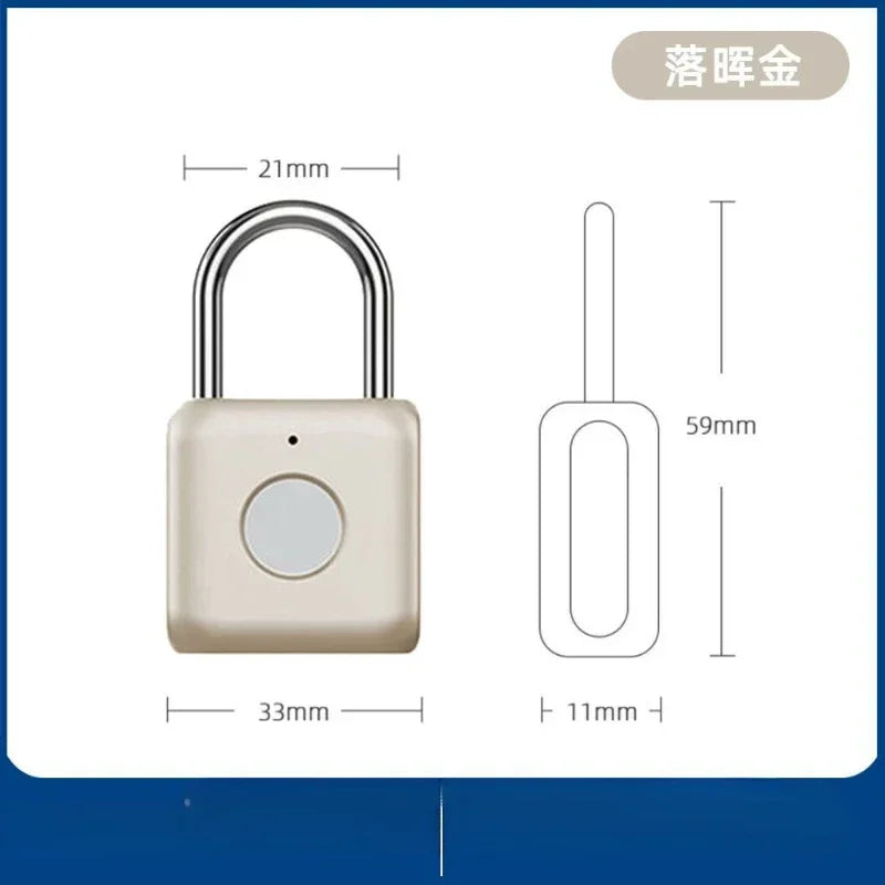 Smart Fingerprint Padlock – Electronic Lock for Luggage, Cabinets, Dorms, and More – Biometric Unlock for Secure Access