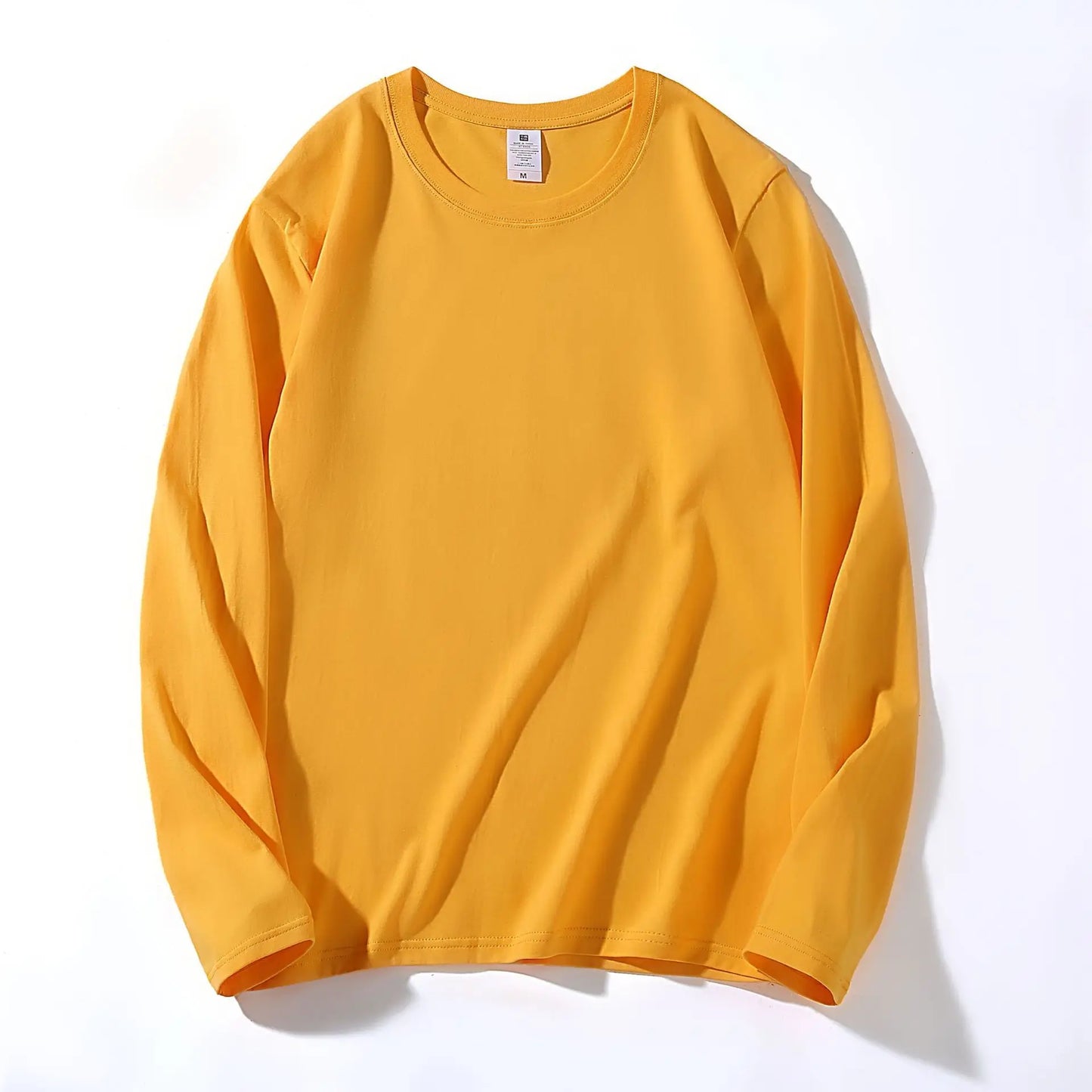 MRMT 2025 Men's 100% Cotton Long Sleeve T-Shirt – Solid Color Crew Neck Casual Top