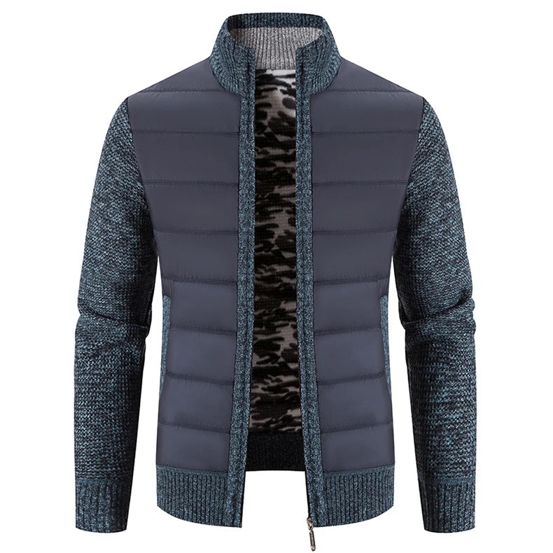Men's Knit Baseball Jacket – Autumn Winter Casual Business Pullover Sweater, Korean Style Windbreaker Jumper
