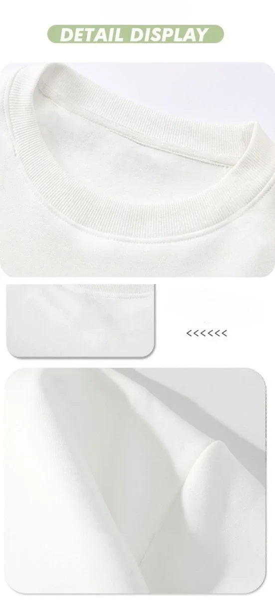 2025 Autumn/Winter Unisex Round Neck Hoodie – Casual Loose Fit Sweatshirt for Couples, Trendy White Pullover