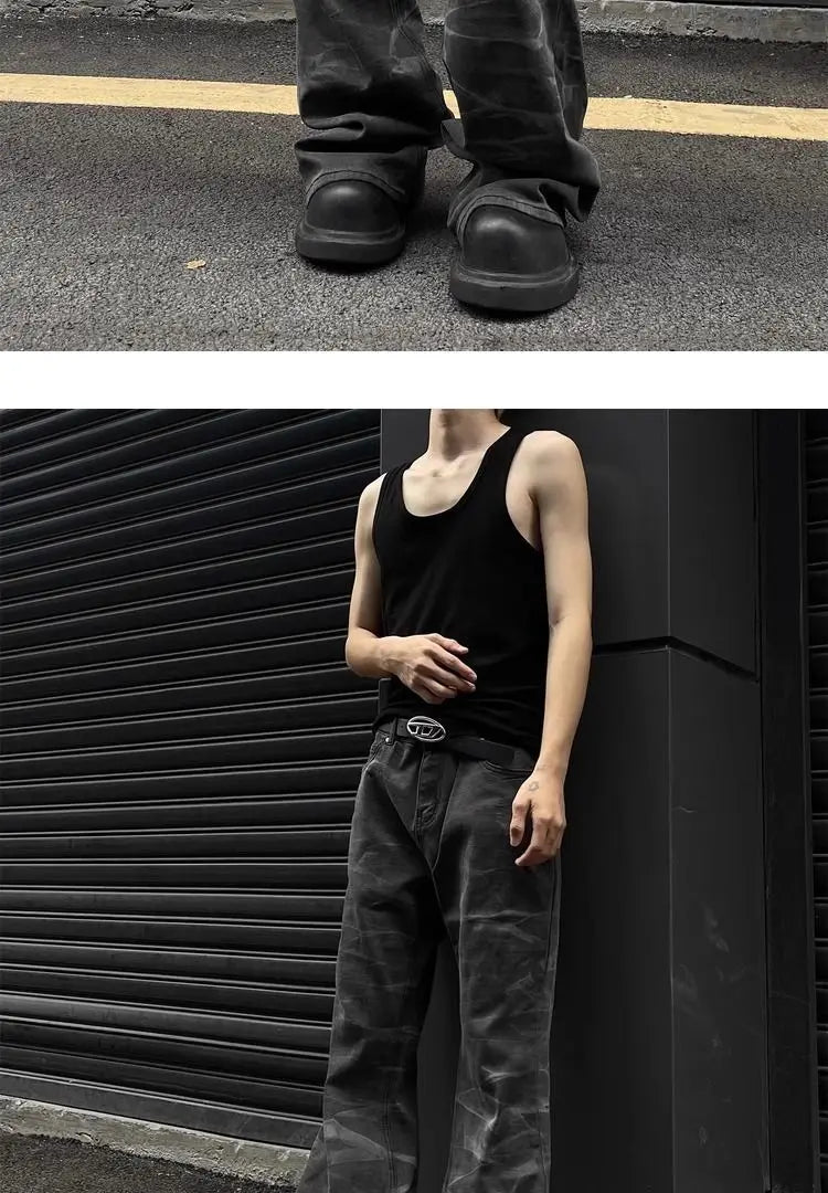 Unisex Retro Straight-Leg Jeans – High Street Loose Fit for Men & Women | Hip-Hop Autumn Streetwear