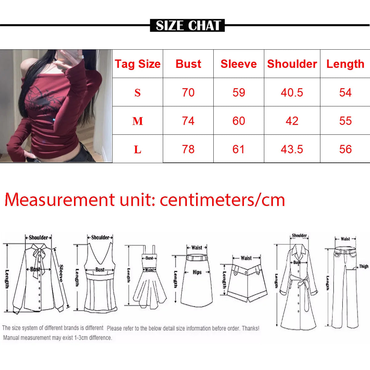 Women's Y2K Gothic Grunge Off-Shoulder Long Sleeve Crop Top – Vintage Korean Streetwear Printed T-Shirt