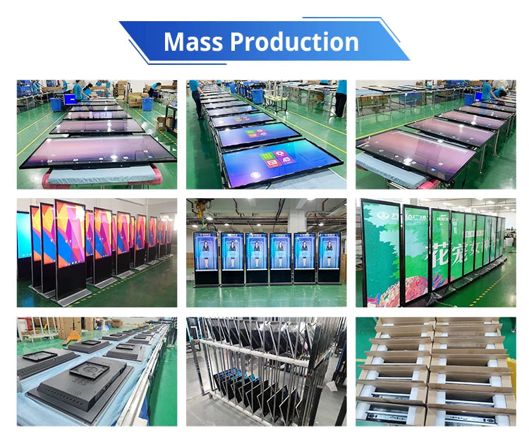 43"/55"/65"/75" Floor-Mounted 4K Ultra HD Vertical Touchscreen Advertising Display with WiFi and CMS Software – Indoor LCD Digital Signage Totem