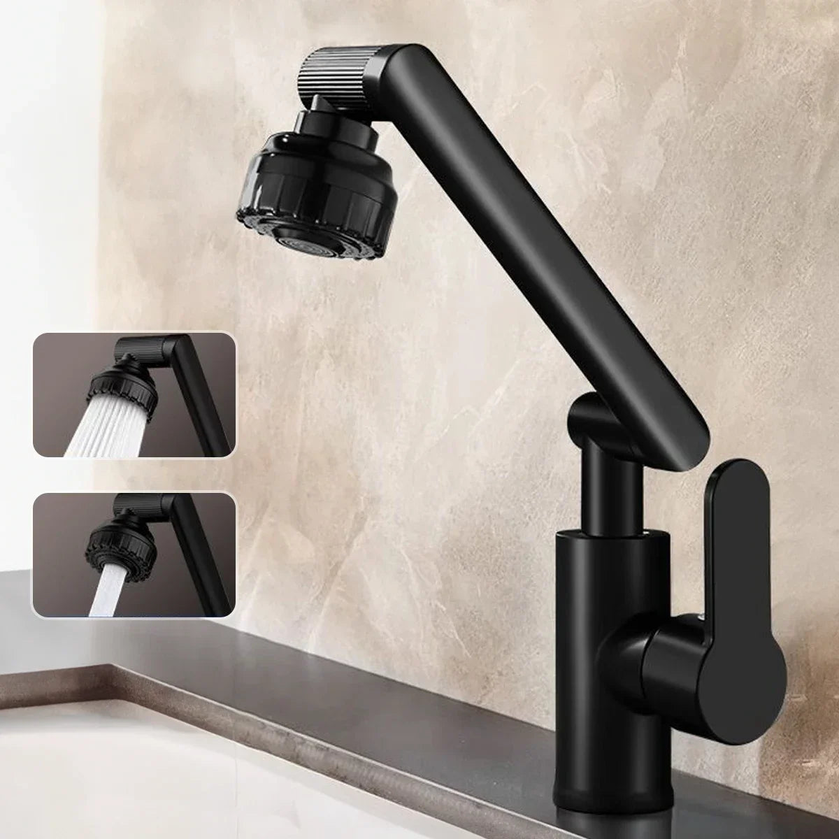 1080° Rotating Basin Faucet – Hot & Cold Multi-Function Booster Tap for Bathroom & Kitchen Use