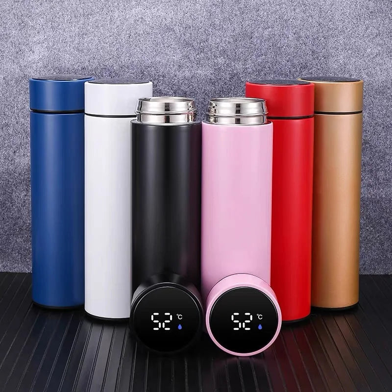 500ML Smart Insulated Thermos Water Bottle – Stainless Steel Vacuum Flask with Touch Temperature Display Digital Mug
