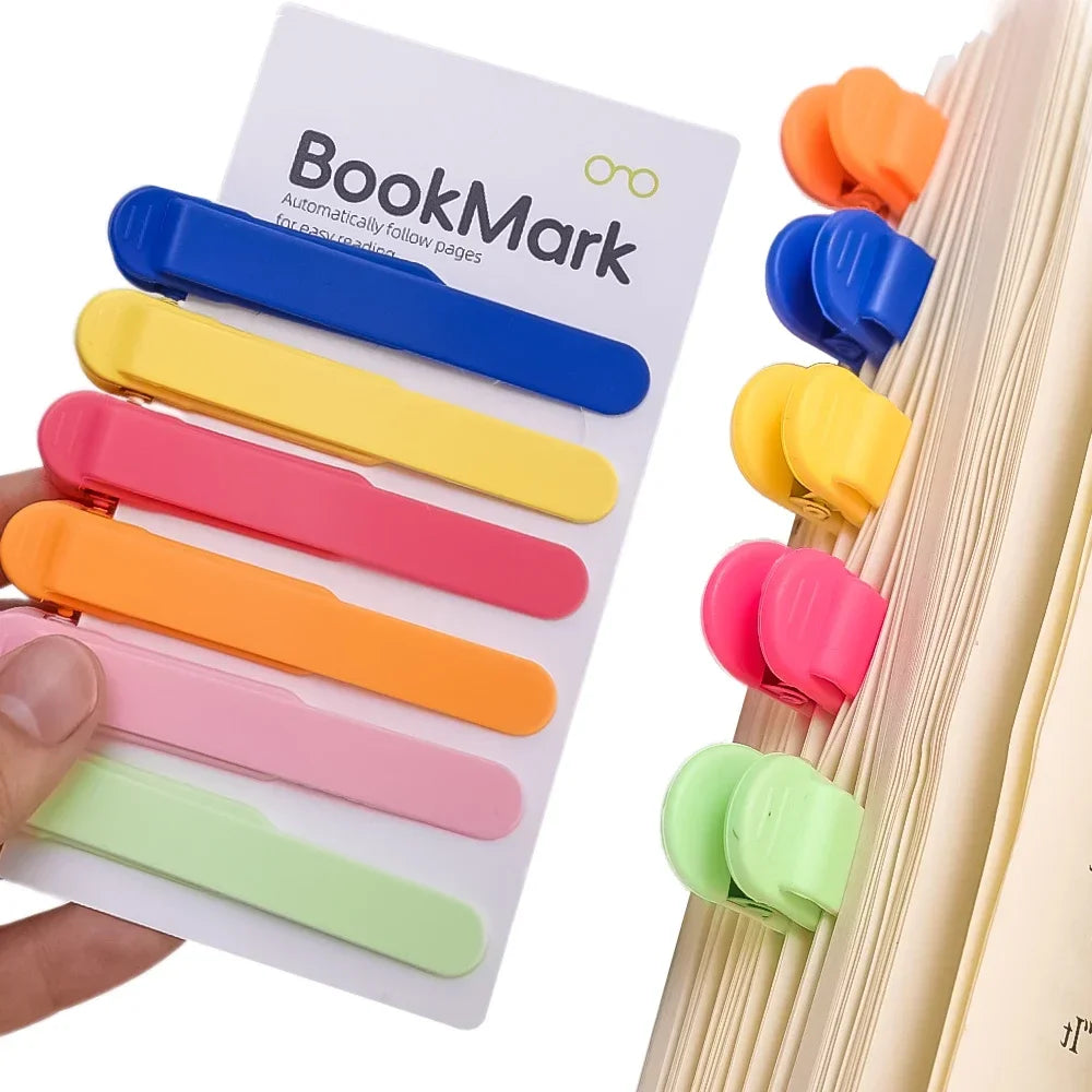 Colorful Automatic Page-Tracking Bookmarks Clip for Students, Women, and Office Use