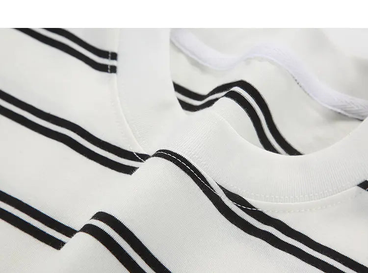 Men’s Striped Cotton T-Shirt – Casual Summer Fashion Tee, Oversized Fit, Available Up to 5XL, Funny and Stylish Design 