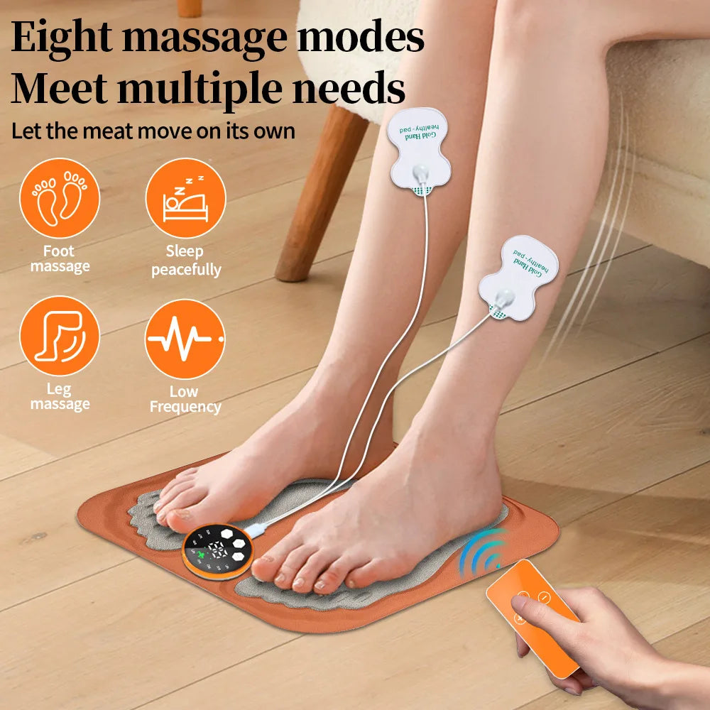 New 3D Electric EMS Foot Massager Pad with Remote – Smart Foldable Foot Muscle Stimulator for Relaxation and Shaping