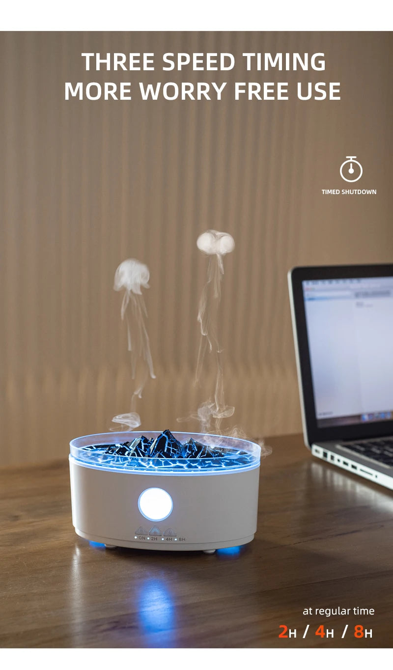 DC 24V Jellyfish-Inspired Electric Aroma Diffuser & Humidifier with RGB Lights and Remote Control for Home Use