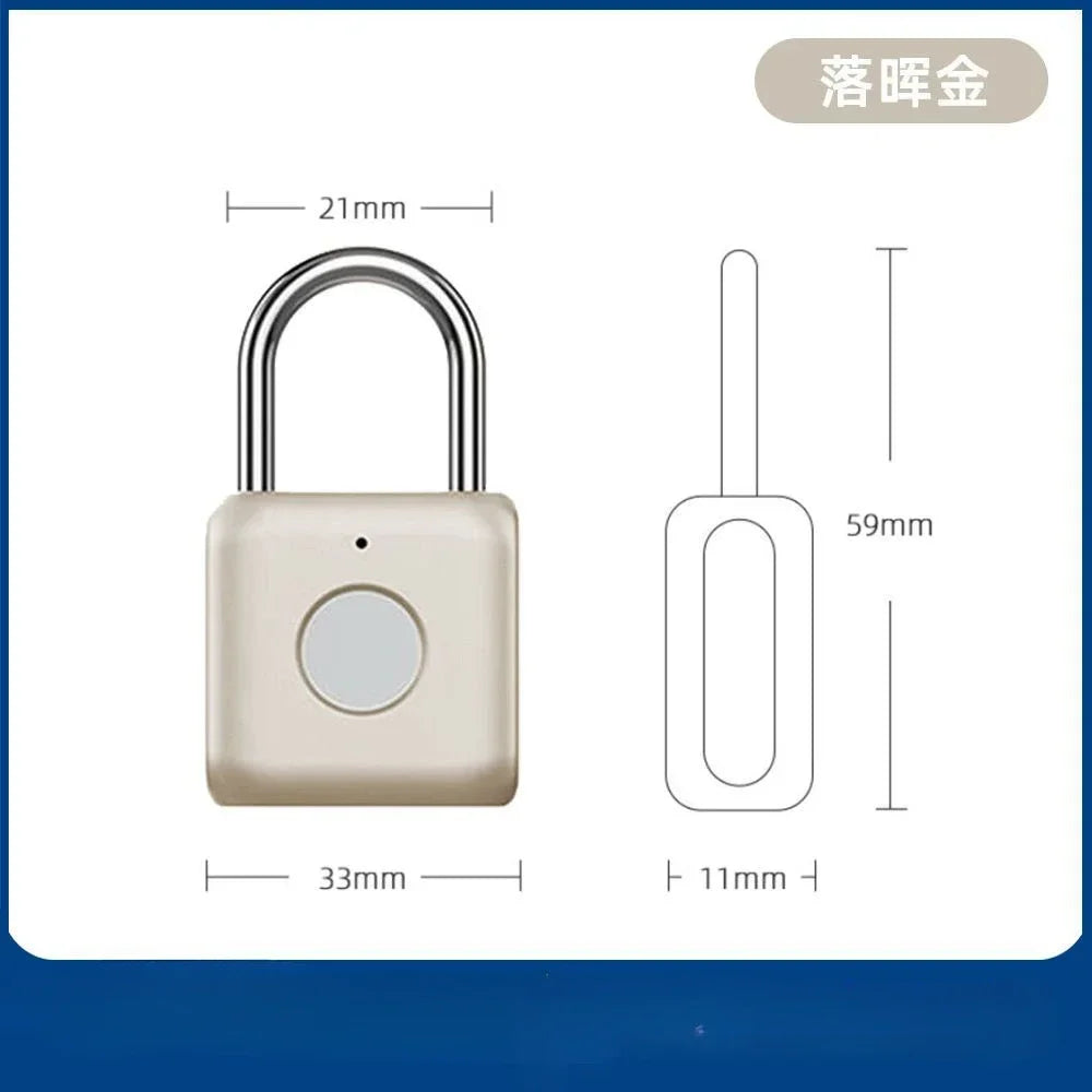 Smart Fingerprint Padlock – Electronic Lock for Luggage, Cabinets, Dorms, and More – Biometric Unlock for Secure Access