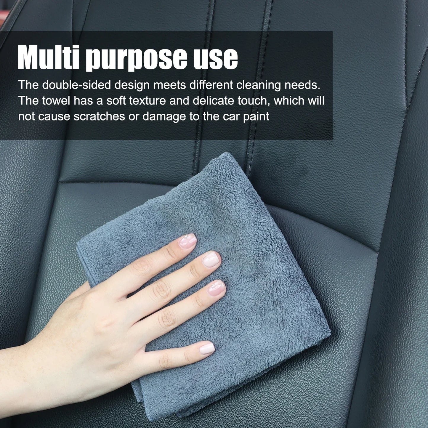 Super Absorbent Double-Sided Deer Skin Velvet Car Cleaning Towel – Seamless, Lint-Free Wipe Cloth for Auto Maintenance